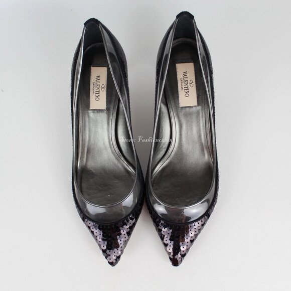 NEW Valentino Sequin Bow Pumps | Black Runway Heels – Party, Events, Date Night - Picture 6 of 16